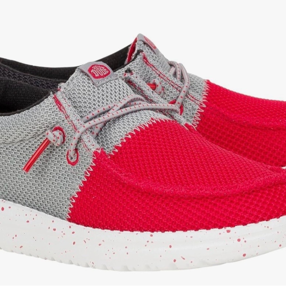 Hey Dude Red and Gray Kids Sneakers J3